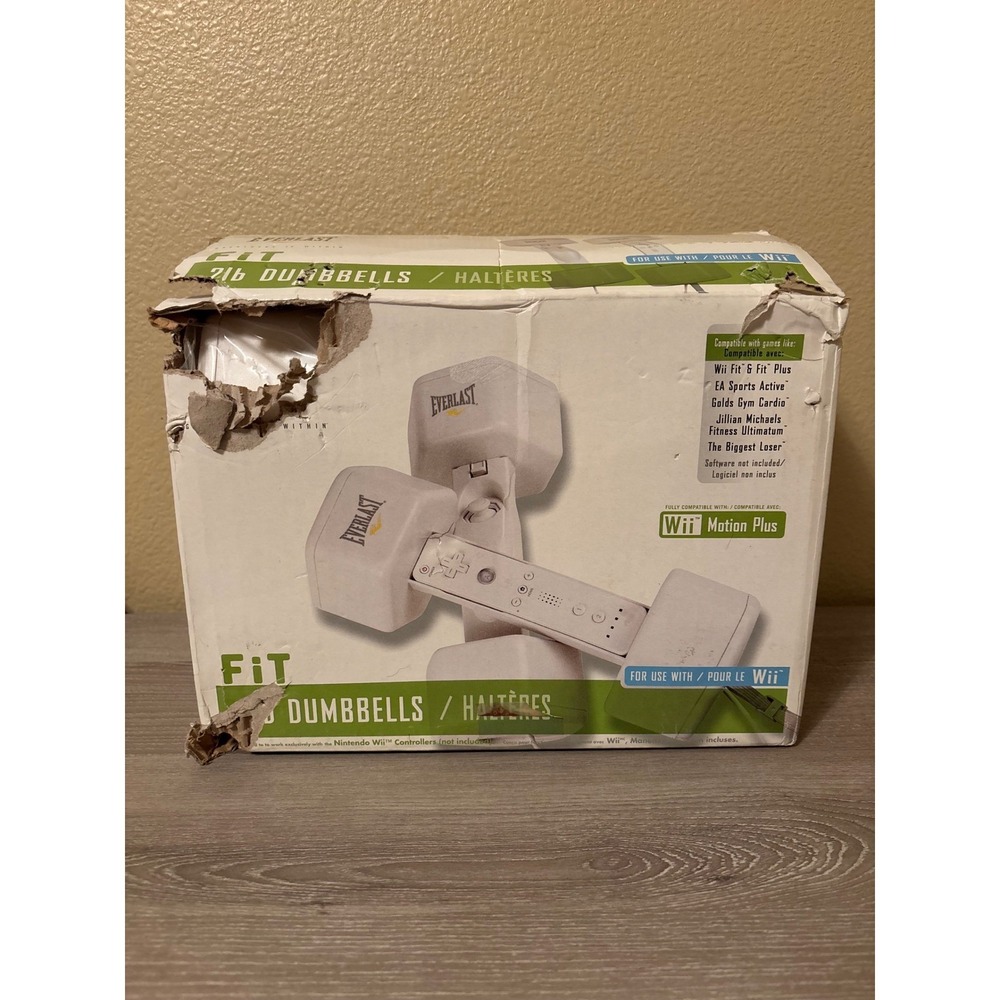 Everlast FiT 2lb Dumbbells for Nintendo Wii Remote and Nunchuk White Weights Set - Picture 2 of 6